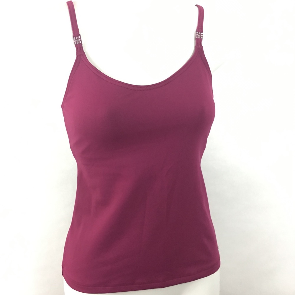 Capezio camisole cami top bra lined wine new LG XL - Picture 6 of 8